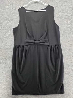 Vestido Isaac Mizrahi Live para mujer 1X negro sin mangas lazo cintura funda elástica Foto 1 de 4