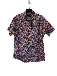 Cremieux Premium Denim Mens Size Large L Shirt Stretch Button Up Paisley NWT - Picture 1 of 8