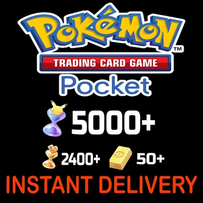 [INSTANT] Pokemon TCG Pocket 5000+ Pack Hourglass + 50 Pokegold + 3000 Tickets - Image 1 of 3