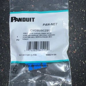 Panduit Mini-Com SC Duplex Fiber Optic Adapter Module, Blue CMDBUSCZBU  - Afbeelding 1 van 2