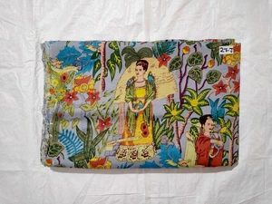 Indian Handmade Gray Frida Print Dressmaking, Sewing Running Fabric 20 Yards - Picture 1 of 4