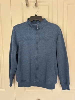 Sudadera para mujer Alfred Dunner azul cremallera completa manga larga azul talla 12. Foto 1 de 4