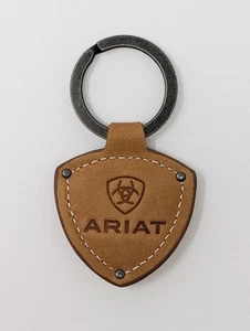 ARIAT Llavero Llavero Cuero Marrón Repujado Cosido 1993 - Imagen 1 de 2