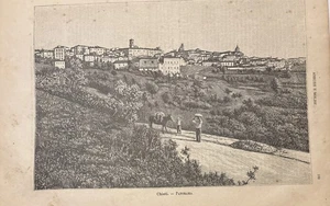 ABRUZZO - CHIETI. PANORAMA antica incisione xilografia 1891 PREMOLI - Foto 1 di 8