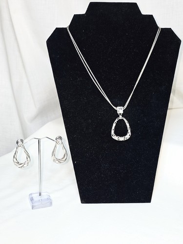 VETEMENTS Brighton Matching 2 Strati Catena Collana Pendente con Pendente Goccia Orecchini Set