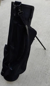 Vintage Spaulding Carry Black Golf Bag - Single Strap w/Stand - Picture 1 of 9