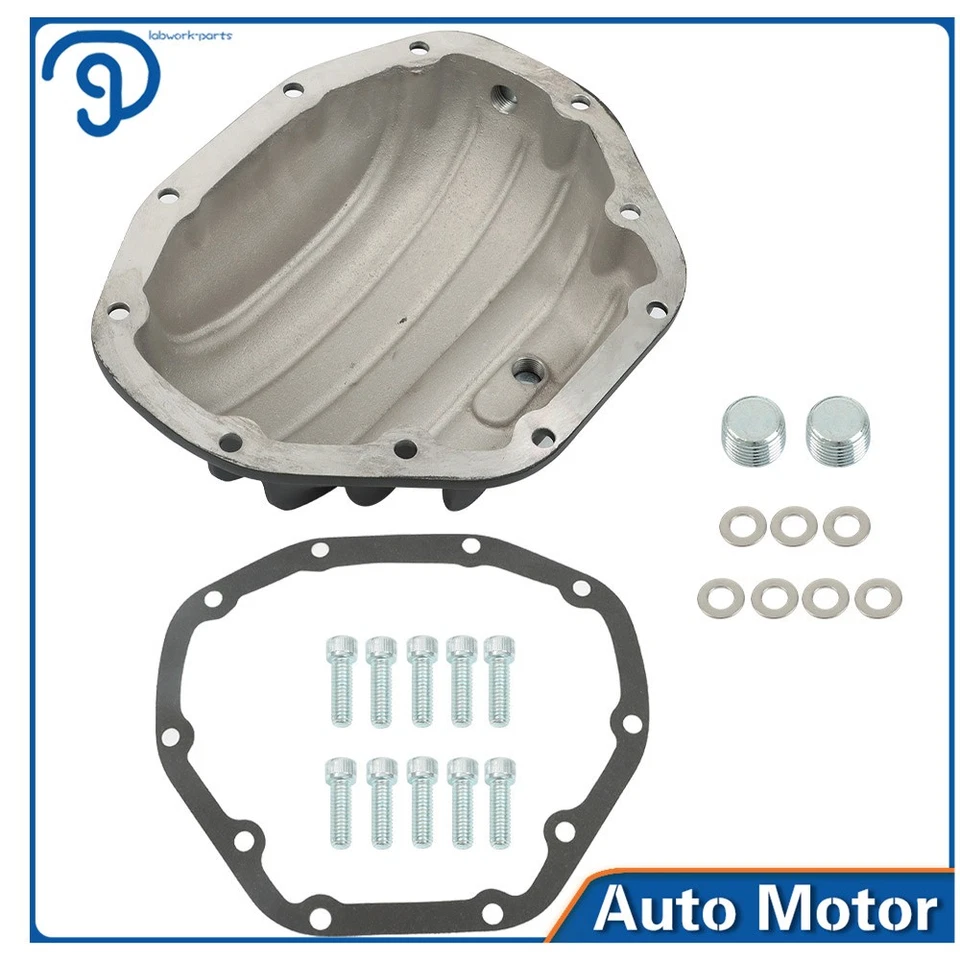 Cubierta del diferencial trasero con junta para Dodge Ram 2500 3500 D80 10 pernos negro Foto 1 de 4