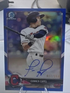 2018 Bowman Chrome #BCPA-CC Conner Capel /150 Auto Blue Refractor - Picture 1 of 3