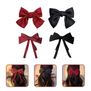4 Pcs Hairpin Headgear Pins for Women Bow Barrettes Miss - Picture 1 of 10