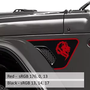 Lion Head 2-Layer Fender Fender Vent Decals for 18+ Jeep Wrangler JL JLU JT - Picture 1 of 10