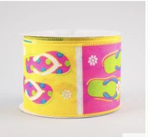 Canvas Flip Flops Ribbon   2.5" x 10 Yards - Picture 1 of 3