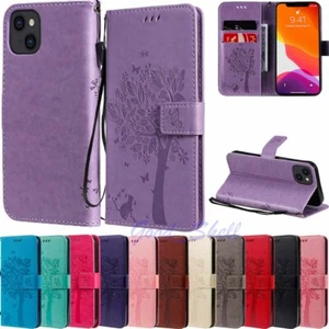 For iPhone 13 12 11 XS XR SE 2 6s 7 8 Plus Wallet Card Holder Leather Case Cover - Picture 1 of 61