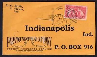 USA North Vernon Ind 1926 Paramount Optical Co ADVERTISING Cover. Glasses - Image 1 of 2