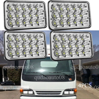 4pcs 4x6'' INCH LED Headlight Hi/Low Beam H4 Fits 1991 - 2005 Isuzu NPR Low Tilt - Image 1 of 4