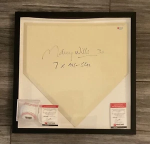 Maury Wills Unique Signed Home Plate & Signed Baseball- Pristine COA - Picture 1 of 3