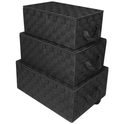 3-Piece Woven Storage Lid Basket Set - Image 1 of 4