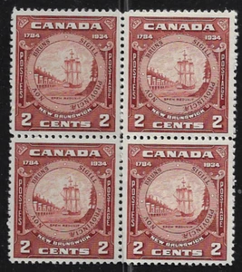Canada Stamps — Block of 4 — 1934, New Brunswick Seal #210 — MH - Picture 1 of 2