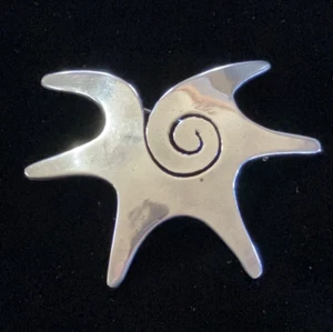 Vintage Taxco Made in Mexico 925 Sterling Sun Star Brooch/ Pin by Antonio Reina - Picture 1 of 3