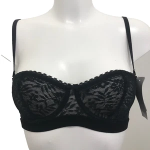 Sujetador Huit Folie Douce Negro 32C Encaje Balcón Transparente con Aros Multivía Sin Tirantes - Imagen 1 de 9