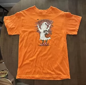 Ink Inc Halloween Orange T-shirt Womens Sz Medium Ghost Black Cat, Boo To You - Picture 1 of 5