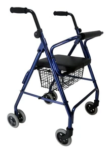 Tuffcare Freedom Folding Rollator, Aluminum Frame, 300 lb Capacity, Blue - Picture 1 of 1