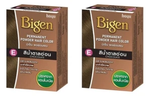 2 x Bigen Permanent Powder Hair Dye Color No Ammonia Unisex 6g. # E Chocolate - Picture 1 of 9