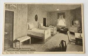 One of the Bedrooms Hotel McCurdy c1910 Postcard Evansville Indiana Vintage - Picture 1 of 4