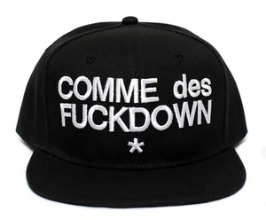 COMME des FUCKDOWN Sombrero Old School Gorra de Rap Negro Adulto Snap - Imagen 1 de 4