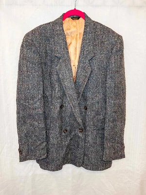 Chaqueta Doble Pecho Hombre Colección Cellini Años 90 Hecha en EE. UU. Talla 42R Lana Marrón  Foto 1 de 4