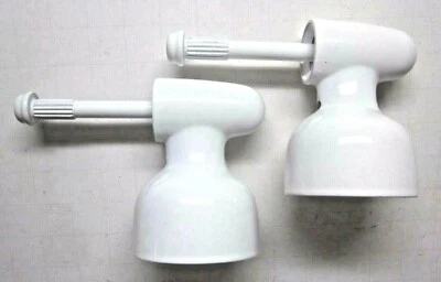 Delta Lavatory Kitchen Bathroom Sink Faucet Small Levers Handles 2 White Glossy - Image 1 of 4