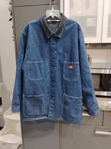 Vintage Dickies Jeansdecke gefüttert Chore Jacke Cord Kragen Gr. 50 USA  - Bild 1 von 5