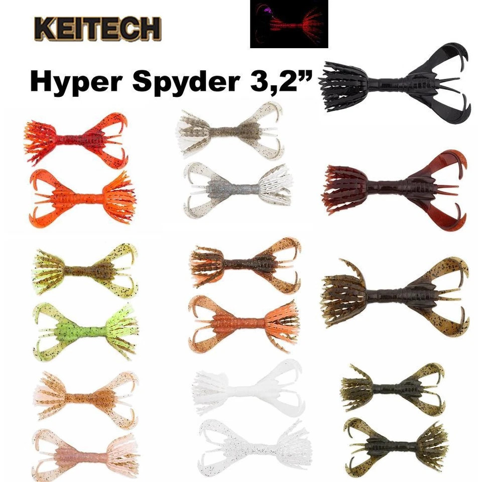 Keitech Hyper Spyder 3,2" Gufi Creature Bait Barsch Forelle Zander NEU 2023 - Bild 1 von 1