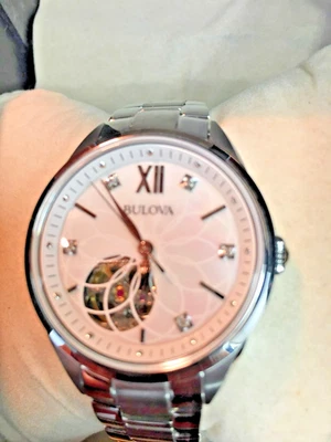 Bulova Automatic Diamond Silver Dial Stainless Steel Ladies Watch 96P181 - Image 1 of 4