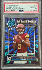 2024 Donruss Rated Rookie Retro Jayden Daniels Rc PSA 10 # 11 - Foto 1 di 2