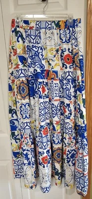 Maxi falda para mujer L Boho colorida con estampado de cachemira en capas Foto 1 de 4