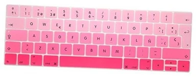  Spanish Language Silicone Keyboard Cover Compatible for MacBook Pro Ombre Pink - Image 1 of 4
