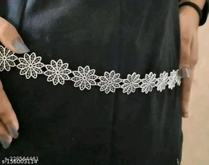 Flower Oxidized Kamarband Indian Wedding Jewellery Traditional Look Hip Belt - Picture 1 of 2
