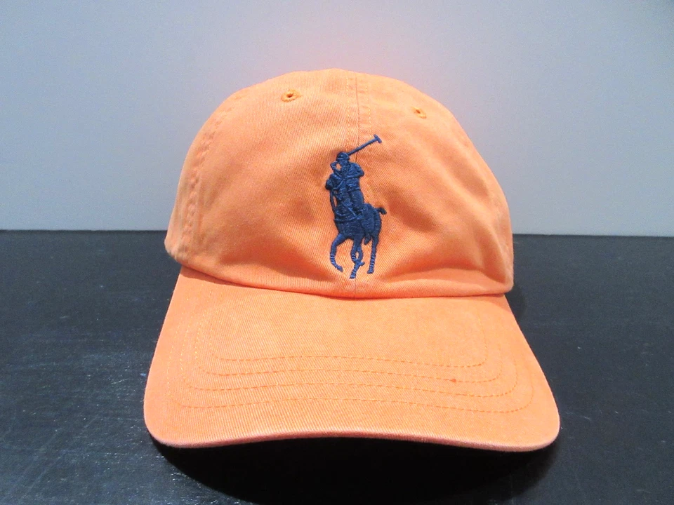 Ralph Lauren Polo Sombrero Gorra Correa Trasera Naranja Big Pony Logo 8-20 Niños Niños Jóvenes Foto 1 de 4