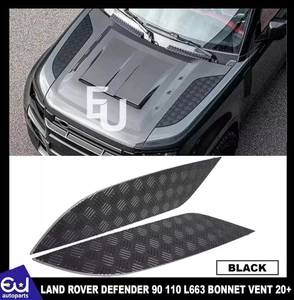 FÜR LAND ROVER DEFENDER 90 110 130 L663 PAAR SCHWARZE SEITENMOTORHAUBE LÜFTUNGSBLENDEN 2020+ - Bild 1 von 9