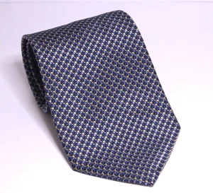 Tommy Hilfiger Herren Seidenkrawatte dunkelblau gold geometrisches Medaillon gebraucht - Bild 1 von 20