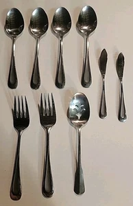 Oneida Satin Sand Dune Flatware Serving Lot Spoon Fork knife - Picture 1 of 6