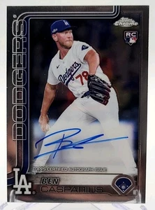 Ben Casparius 2025 Topps Chrome Rookie Card RC AUTO #RA-BCA Los Angeles Dodgers - Bild 1 von 2