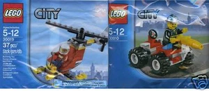 2x Lego City Feuerwehr Chief mit Auto + Pilot mit Heli // 30010 + 30019 - Bild 1 von 1