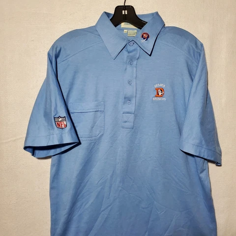 Denver Broncos Polo Shirt Etonic Throwback NFL Blue Men's Large Comp Pat Bowlen Cover