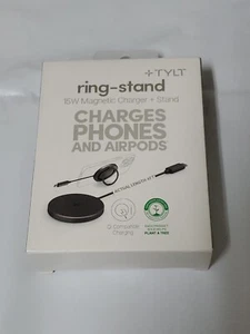 TYLT 15W Magnetic Phone & Airpods Charger MagSafe Ring Stand - Black/#K2 - Picture 1 of 3