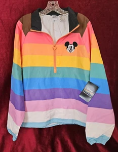 Disney Pride Collection Mickey Mouse 3/4 Zip Pullover Jacket Size Adult M - Picture 1 of 5