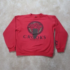 Crooks and Castles Crew Neck Sweater Men's Large red Streetwear - Picture 1 of 9