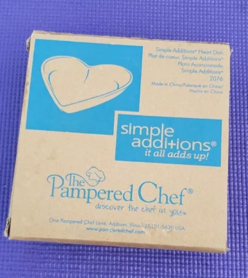 The Pampered Chef Heart Shape Dish Plate #2076, 6", Simple Additions, NEW - Image 1 of 4