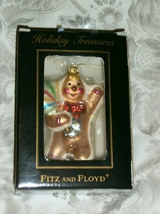 FITZ & FLOYD GINGERBREAD Man LOLLIPOP CHRISTMAS ORNAMENT   - Picture 1 of 2