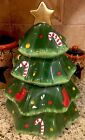 Christmas TREE Cookie Jar Peppermint Candy Theme Kitchen Holiday Gift